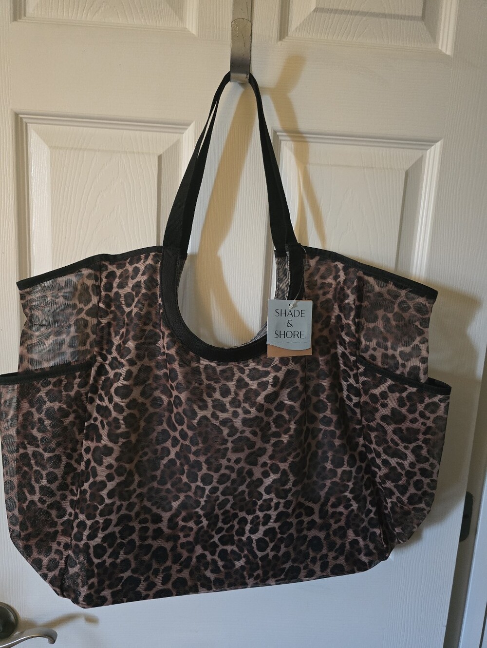 BNWT Leopard Print Mesh Beach Pool Tote Bag Large Size